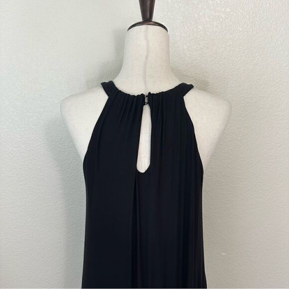 Soma Halter Black Gray Striped Maxi Dress - Picture 10 of 13